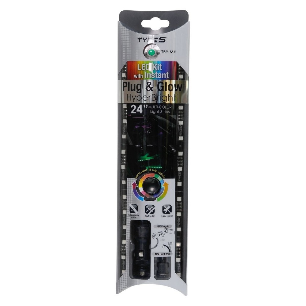 Type S Plug & Glow HyperBright LED Kit Multi-Color Car Interior Lighting 24 Inch